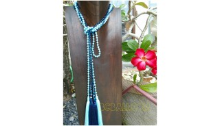 single strand long seed beads tassels necklaces crystal